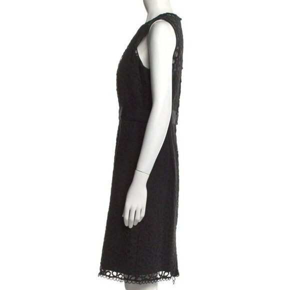Milly Black Lace Sheath Dress Sz 6 | Cotton Nylon Blend | Classic Elegant $495 - Picture 5 of 7